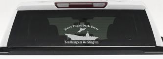Aircraft Carrier Navy Flight Deck Crew You Bring Them We Sling Them Military Car or Truck Window Decal Sticker (Light Gray)