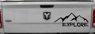 Explore Mountains Hiking Off Road Car or Truck Window Decal Sticker (Black)