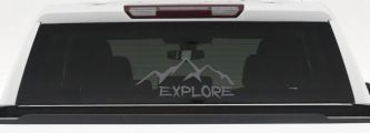 Explore Mountains Hiking Off Road Car or Truck Window Decal Sticker (Silver)