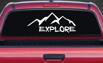 Explore Mountains Hiking Off Road Car or Truck Window Decal Sticker