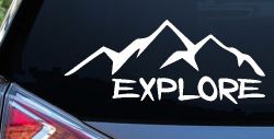 Explore Mountains Hiking Off Road Car or Truck Window Decal Sticker
