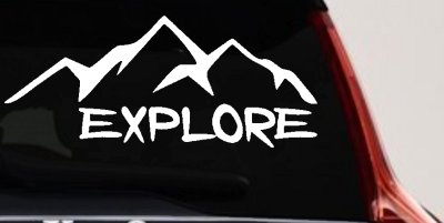 Explore Mountains Hiking Off Road Car or Truck Window Vinyl Decal Sticker
