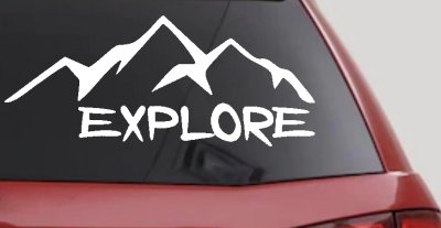 Explore Mountains Hiking Off Road Car or Truck Window Vinyl Decal Sticker