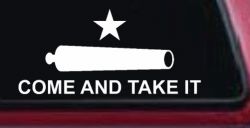 Come and Take It Cannon 2nd Amendment Molon Labe Pro Gun Guns Car or Truck Window Decal Sticker