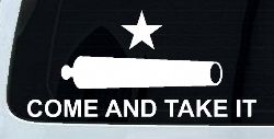 Come and Take It Cannon 2nd Amendment Molon Labe Pro Gun Guns Car or Truck Window Decal Sticker