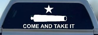 Come and Take It Cannon 2nd Amendment Molon Labe Pro Gun Guns Car or Truck Window Decal Sticker