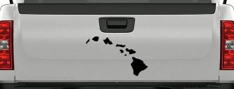 Hawaiian Island Chain Car or Truck Window Decal Sticker (Black)