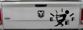 Funny Gas Gauge Empty Full Car or Truck Window Decal Sticker (Black)