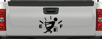 Funny Gas Gauge Empty Full Car or Truck Window Decal Sticker (Black)