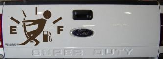 Funny Gas Gauge Empty Full Car or Truck Window Decal Sticker (Brown)