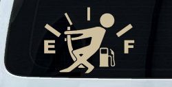 Funny Gas Gauge Empty Full Car or Truck Window Decal Sticker (Desert Sand)