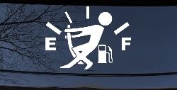 Funny Gas Gauge Empty Full Car or Truck Window Decal Sticker