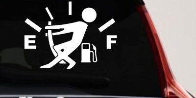 Funny Gas Gauge Empty Full Car or Truck Window Vinyl Decal Sticker