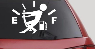 Funny Gas Gauge Empty Full Car or Truck Window Vinyl Decal Sticker