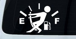 Funny Gas Gauge Empty Full Car or Truck Window Decal Sticker