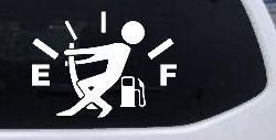Funny Gas Gauge Empty Full Car or Truck Window Decal Sticker
