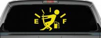 Funny Gas Gauge Empty Full Car or Truck Window Decal Sticker (Yellow)