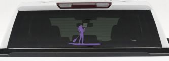 Stand Up Paddleboard with Woman Girl Car or Truck Window Decal Sticker (Purple)