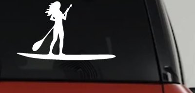 Stand Up Paddleboard with Woman Girl Car or Truck Window Vinyl Decal Sticker