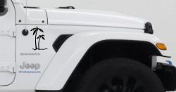 Palm Trees Tropical Beach Car or Truck Window Vinyl Decal Sticker (Black)
