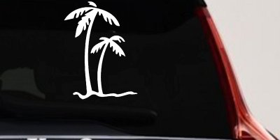 Palm Trees Tropical Beach Car or Truck Window Vinyl Decal Sticker
