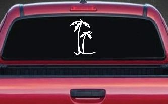 Palm Trees Tropical Beach Car or Truck Window Decal Sticker