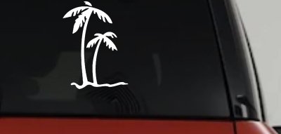 Palm Trees Tropical Beach Car or Truck Window Vinyl Decal Sticker