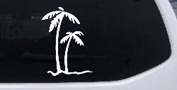 Palm Trees Tropical Beach Car or Truck Window Decal Sticker