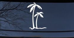 Palm Trees Tropical Beach Car or Truck Window Decal Sticker