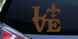 Fleur De Lis Love Louisiana French New Orleans Car or Truck Window Decal Sticker (Copper)