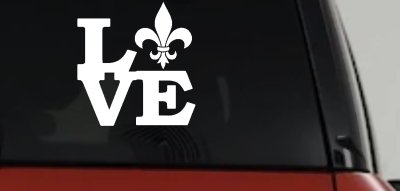 Fleur De Lis Love Louisiana French New Orleans Car or Truck Window Vinyl Decal Sticker