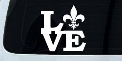 Fleur De Lis Love Louisiana French New Orleans Car or Truck Window Decal Sticker