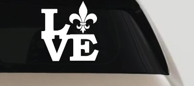 Fleur De Lis Love Louisiana French New Orleans Car or Truck Window Vinyl Decal Sticker