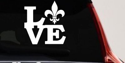 Fleur De Lis Love Louisiana French New Orleans Car or Truck Window Vinyl Decal Sticker