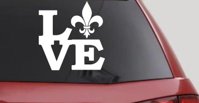 Fleur De Lis Love Louisiana French New Orleans Car or Truck Window Vinyl Decal Sticker