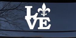 Fleur De Lis Love Louisiana French New Orleans Car or Truck Window Decal Sticker