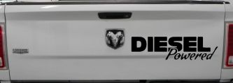 Diesel Powered Motor Sports Car or Truck Window Vinyl Decal Sticker (Black)