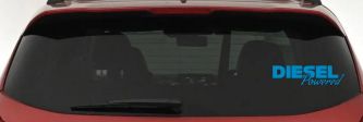 Diesel Powered Motor Sports Car or Truck Window Vinyl Decal Sticker (Blue)