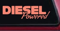 Diesel Powered Motor Sports Car or Truck Window Decal Sticker (Coral)