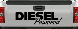 Diesel Powered Motor Sports Car or Truck Window Decal Sticker (Matte Black)