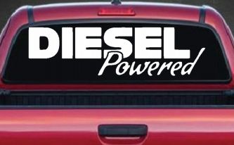 Diesel Powered Motor Sports Car or Truck Window Decal Sticker