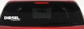 Diesel Powered Motor Sports Car or Truck Window Decal Sticker (White)