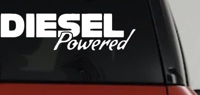 Diesel Powered Motor Sports Car or Truck Window Vinyl Decal Sticker