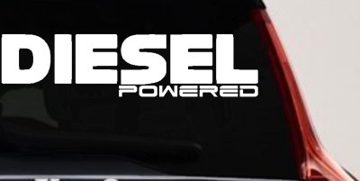 Diesel Powered Motor Sports Car or Truck Window Vinyl Decal Sticker