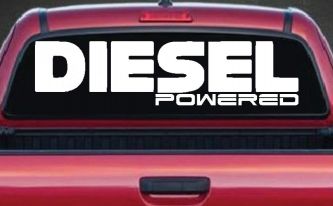 Diesel Powered Motor Sports Car or Truck Window Decal Sticker