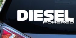 Diesel Powered Motor Sports Car or Truck Window Decal Sticker