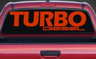 Turbo Diesel Off Road Car or Truck Window Decal Sticker (Orange Red)