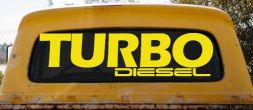 Turbo Diesel Off Road Car or Truck Window Vinyl Decal Sticker (Yellow)