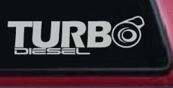 Turbo Diesel Off Road Car or Truck Window Decal Sticker (Light Gray)