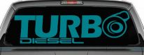 Turbo Diesel Off Road Car or Truck Window Decal Sticker (Turquoise Blue)